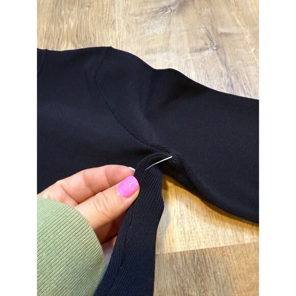 ASTR the Label Raven Strappy Cutout Sweater Womens S Black Mock Neck Lace Up - Picture 10 of 11